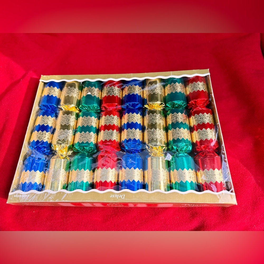 New party poppers Christmas crackers Festive